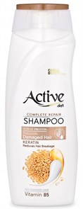 ACTIVE Шампунь восстан. д/я поврежд. волос CARE & BEAUTY. С кератином и витамином В5, 350 мл (12 шт)