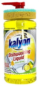 Kalyon Средство для мытья посуды Лимон 1л. + губка (10 шт)