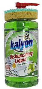 Kalyon Средство для мытья посуды Яблоко 1л. + губка (10 шт)