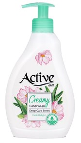 ACTIVE Жидкое крем-мыло с витамином B5 "Алоэ вера и лотос", дозатор, 350 мл Green (12 шт)