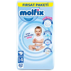 Детские подгузники Molfix 4-ка Maxi 62 шт (7-14 кг)