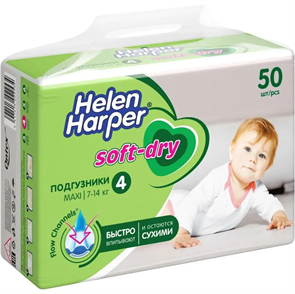 Детские подгузники Helen Harper Soft-dry 4-ка Maxi 50 шт (7-14 кг)