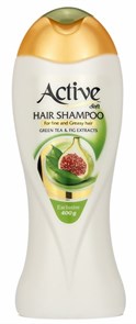 ACTIVE Шампунь для объема волос "Зеленый чай и инжир" NATURAL, 400мл. (12 шт)
