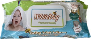 Влажные Салфетки White Day Детский 1 вида в коробке 120шт (24 шт в кор)