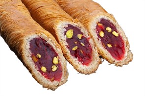 322 Hacibaba лукум гранатовый с фисташкой в кадаифе кюнефе 1/2,5