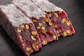 432 Hacibaba лукум Гранатовый с фисташкой в кокосовой стружке 2,5 кг