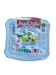AgaOglu Оливки с перцем Biberli yesil zeytin 200гр. 1/24шт.