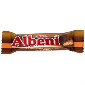 ULKER KZ Albeni батончик печенье с карамельной начинкой в мол. шок. 40гр. 1/24шт.*6бл.