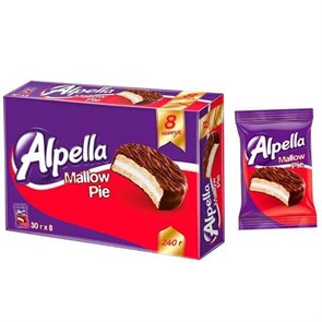 Alpella сэндвич печенье покрытое молочным шоколадом 240гр.  1/22