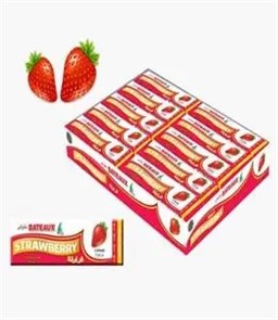 BATEAUX STRAWBERRY FLAVOURED STICK GUM Жевательные резинки с клубника 1/20шт.