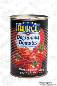 BURCU Томаты нарезанные 400гр. ж/б. 1/24шт.
