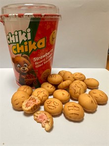 CНIKI CНIKA печенье с начинкой в виде пасты со вкусом клубники 125гр. 1/24шт.