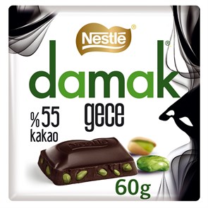 NESTLE DAMAK GECE тёмный (55% какао) шоколад с фисташками 60гр. 1/6шт.*24бл.