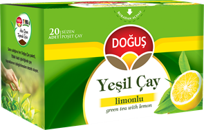 Dogus чай Limonlu yesil cay зеленый с лимоном 20 пак  1/12шт.
