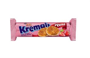 ETI Kremali бисквитное печенье с клубничной начинкой 61гр. 1/24шт.