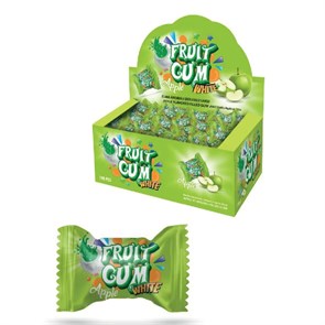 FRUITGUM W. APPLE FLAV. FILLED BALLGUM Жевательные резинки с яблока 1/100шт.