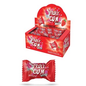FRUITGUM W. STRAWBERRY FLAV. FILLED BALLGUM Жевательные резинки с клубника 1/100шт.