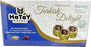 Hatay Market ANTEP NAR HALEP гранатовый рахат-лукум в фисташке. 400гр. 1/18шт.