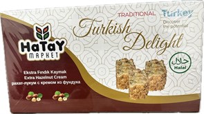 Hatay Market EKSTRA FINDIK KAYMAK рахат-лукум с кремом из фундука. 400гр. 1/18шт.