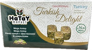 Hatay Market MEGA ANTEP рахат-лукум с фисташками. 400гр. 1/18шт.