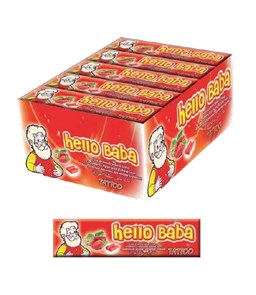 HELLO BABA BOXED WATERMELON FLAVOURED BUBBLE GUM (with tattoo) Жевательные резинки 1/20шт.