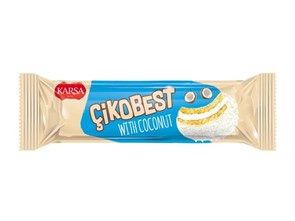 Karsa cikobest печенье в белом шоколаде с кокосом  56гр. 1/24шт.*6бл.