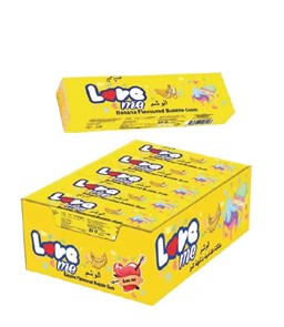 LOVE ME BANANA FLAVOURED BUBBLE GUM (with tattoo) Жевательные резинки 1/20шт.