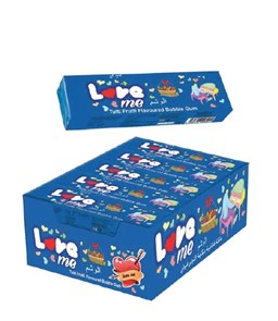 LOVE ME TUTTI FRUTTI FLAVOURED BUBBLE GUM (with tattoo) Жевательные резинки 1/20шт.
