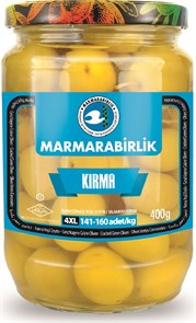Marmarabirlik KIRMA Оливки колотые 4XL (141-160) с косточкой стекло 400гр. 1/6шт.