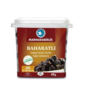 Marmarabirlik оливки чёрный с приправами в масле Baharatli 2xs 400гр. 1/12шт.