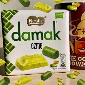 NESTLE DAMAK EZME Плиточный белый шоколад с фисташки  60гр. 1/6шт.