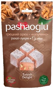 Pashaoglu рахат-лукум Султан с грецким орехом с араматом капучина 150гр.  1/18шт.