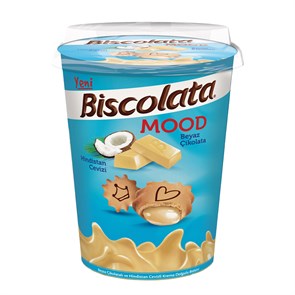 Печенье Biscolata Mood  COCONUT с кокосовой начинкой  125г (стакан) 24шт/кор