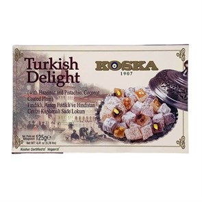 Рахат-лукум с фундуком,фисташками и кокосом KOSKA 125гр. 1/24