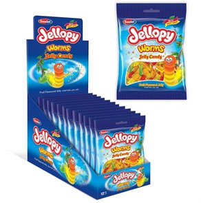 SAADET JELLOPY Жевательный мармелад червяки 80гр. 1/12шт.