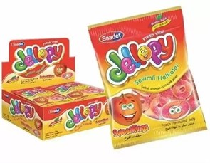 SAADET JELLOPY Жевательный мармелад Персиковые кольца 80гр. 1/12шт.