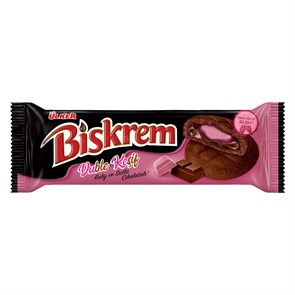 Ulker Biskrem печенье с начинкой из молочного и розового шоколада 100гр.  1/18