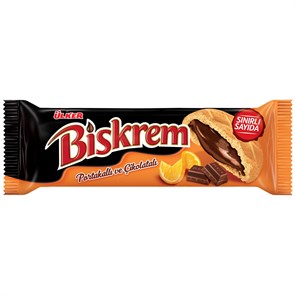 Ulker Biskrem печенье со вкусом апельсина и шоколадной начинки 90гр 1/18шт.