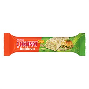 Ulker COKONAT BAKLAVA батончик шоколадный с пахлава и фисташком 30гр. 1/24шт.