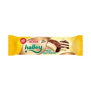ULKER halley mini сэндвич-печенье покрытое молочным шоколадом и бананом 66гр. 1/24шт.