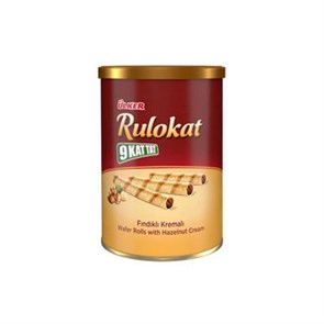 Ulker 9 кat tat Rulokat вафли с кремом из фундука 170 гр (банка) 1/6шт.