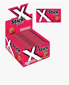 X STICK FRESH MINI STICK BOXED 5`S STRAWBERRY FFLAVOURED Жевательные резинки с клубника 1/24шт.