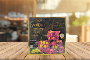 Yalcin рахат-лукум с фисташки и лепесток розы 400гр. 1/27шт.