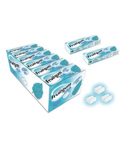 FRUITGUM WHITE BOXED MINT BUBBLE GUM (with tattoo) Жевательные резинки с мята 1/24шт.*24бл.