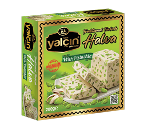 Yalcin Кунжутная халва с фисташки 200гр. 1/20шт.